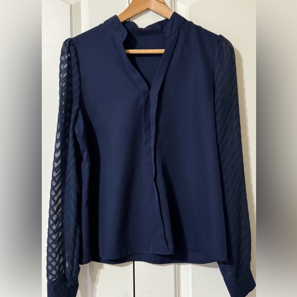 Elegant Navy Blue Women's Top